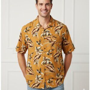 Izod Shirt 100% Silk Hawaiian Camp Floral Button Front Mens Size XL